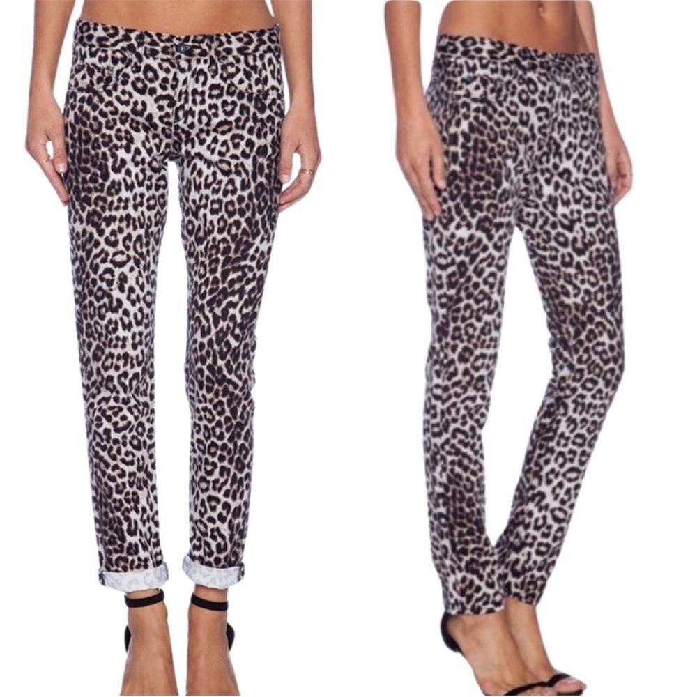 rag & bone Leopard Print Boyfriend Jeans. Size 28 R. In EUC